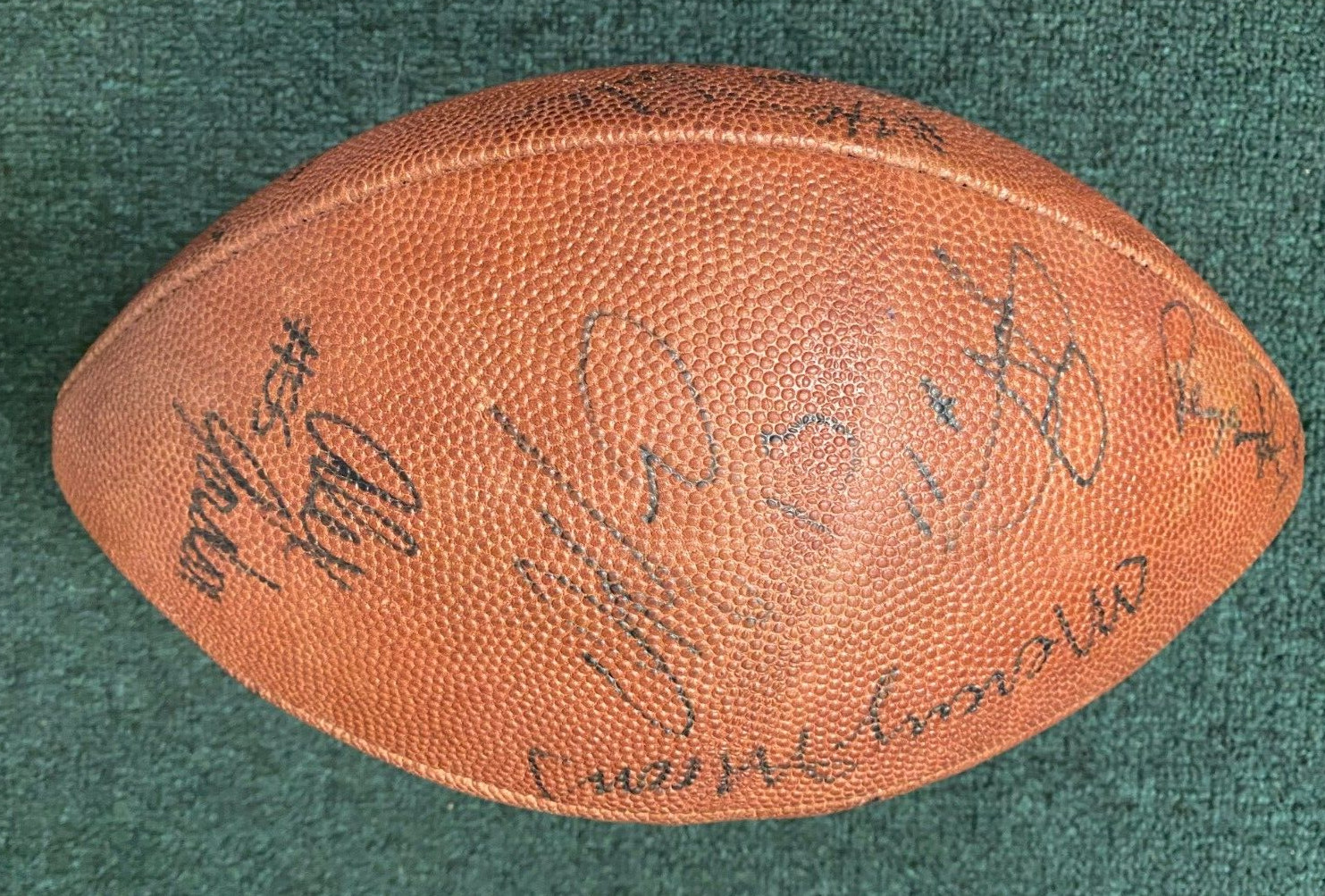 MIAMI DOLPHINS TEAM SIGNED WILSON AUTHENTIC FOOTBALL DAN MARINO M.MORRIS ++ COA