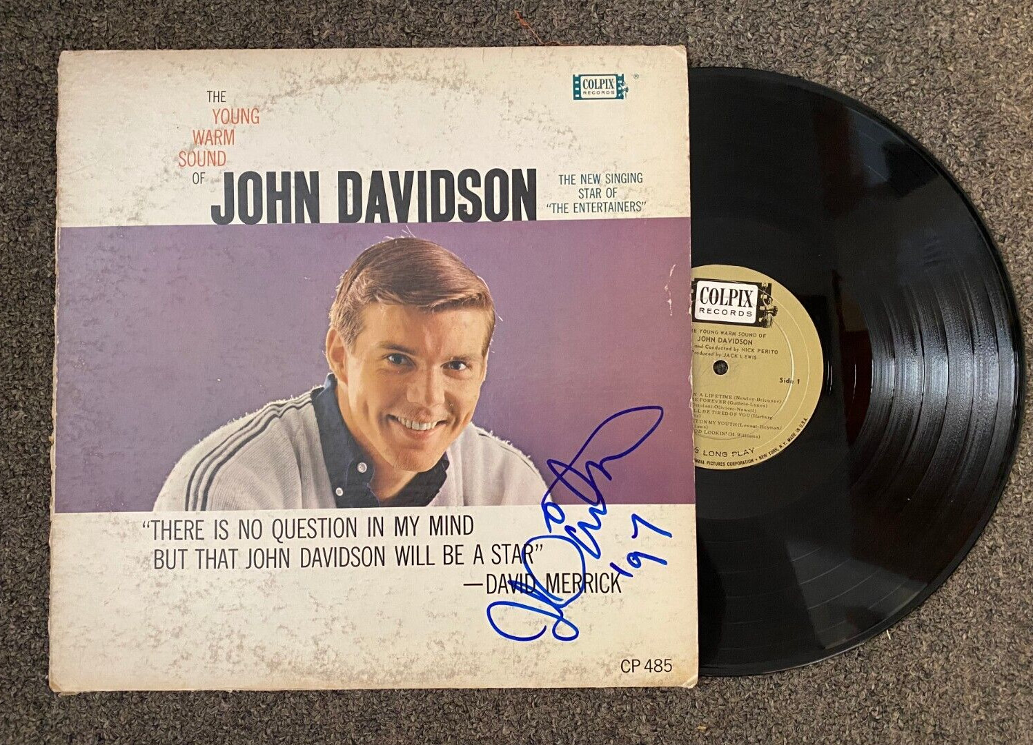 JOHN DAVIDSON MUSIC STAR SIGNED AUTOGRAPHED VINYL RECORD ALBUM W/COA