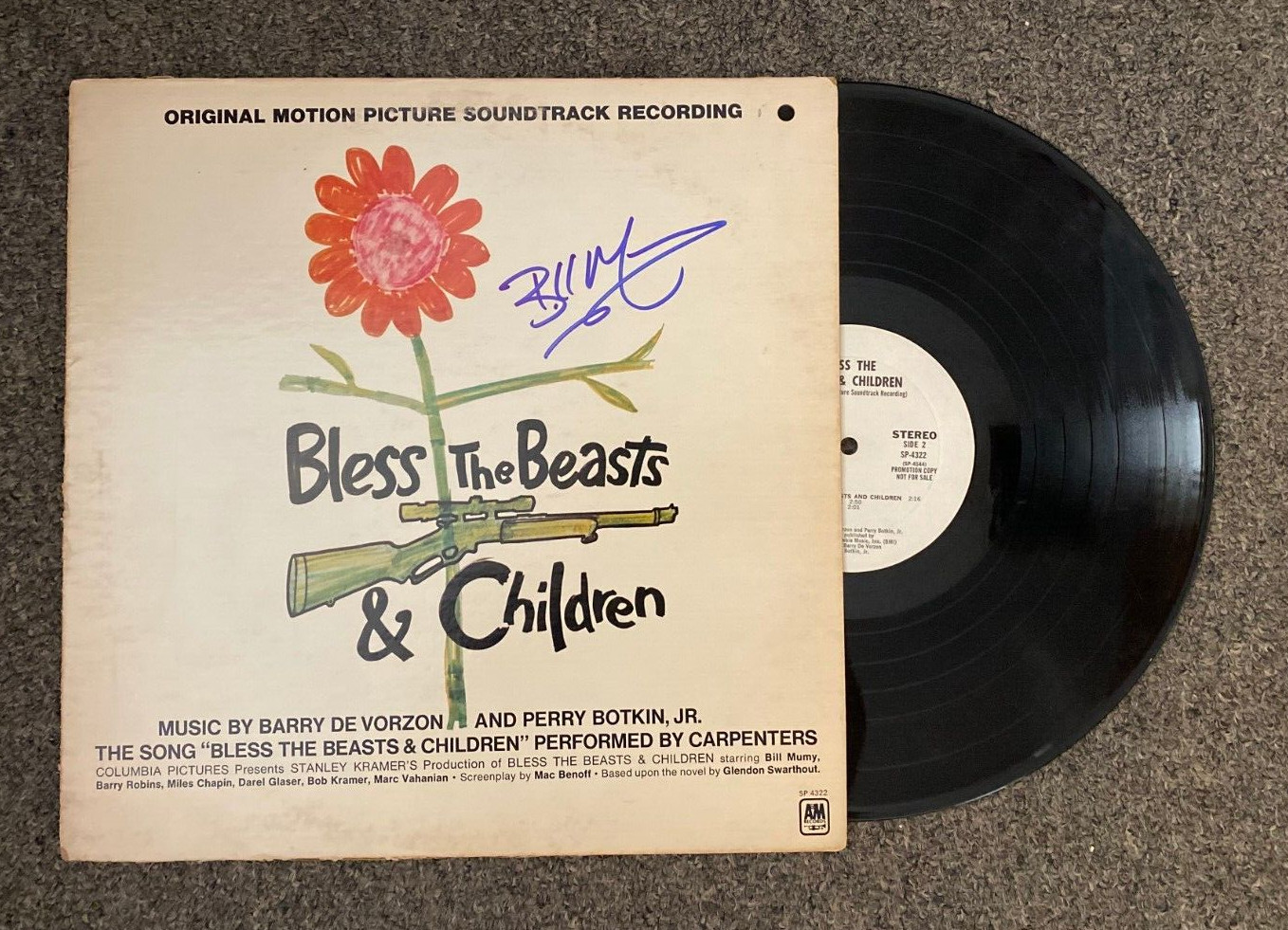 BILL MUMY BLESS THE BEATS & CHILDREN SIGNED AUTOGRAPHED ALBUM COVER W/COA