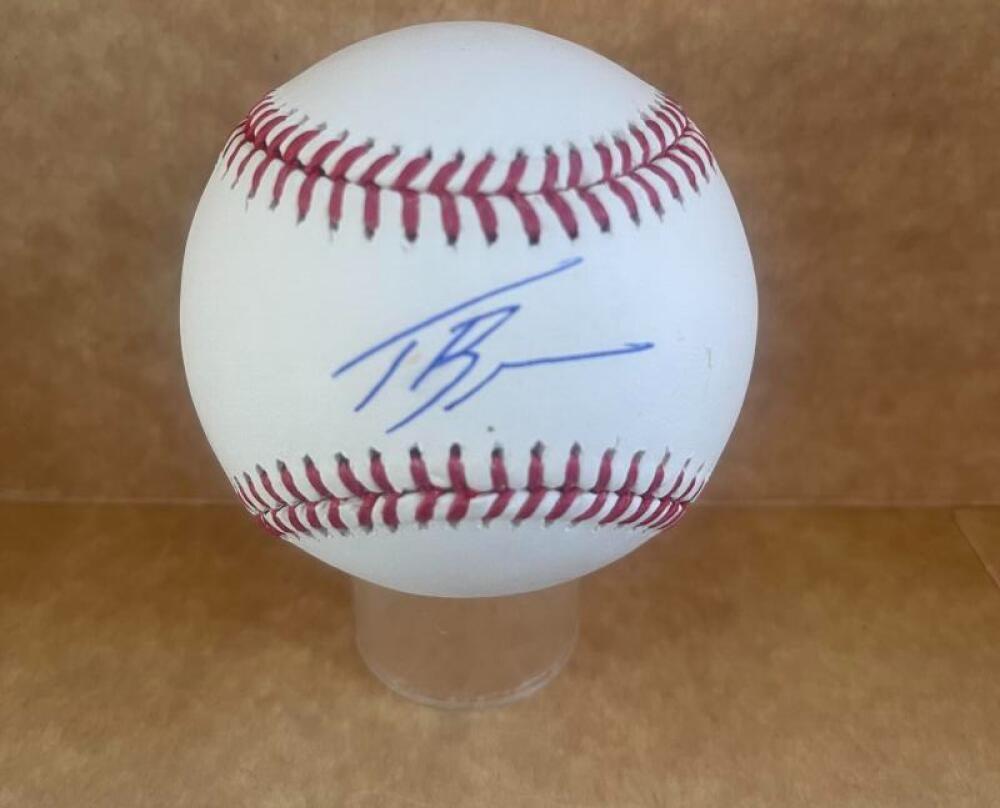 TAJ BRADLEY RAYS SIGNED AUTOGRAPHED M.L. BASEBALL BECKETT AUTH
