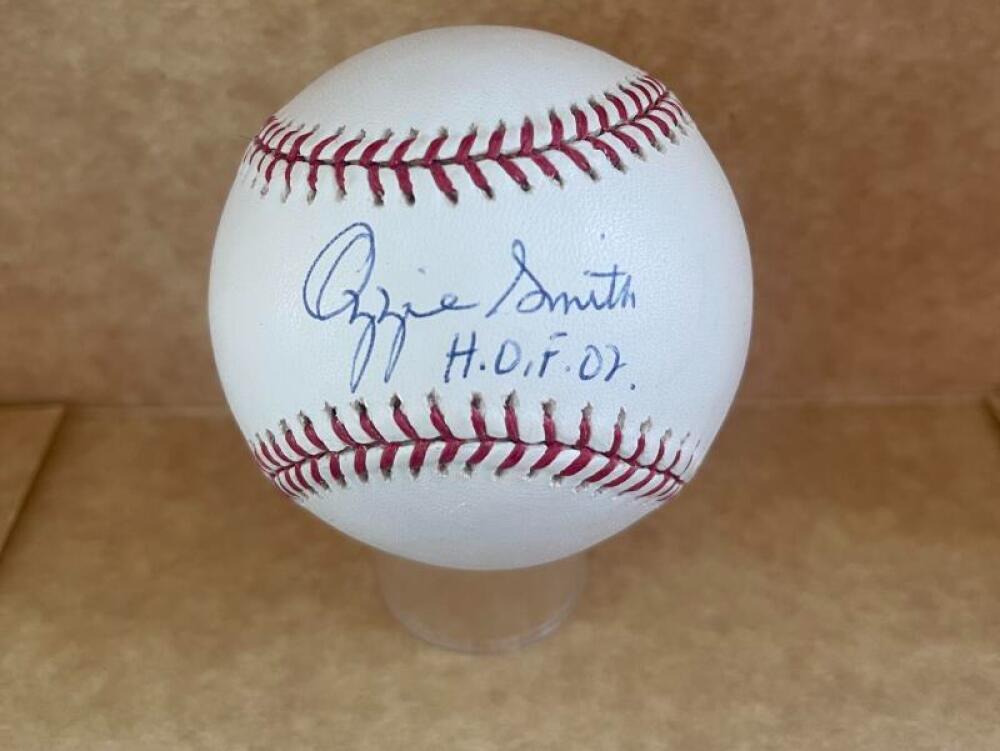 OZZIE SMITH CARDINALS HOF 02 SIGNED AUTOGRAPHED M.L. BASEBALL MLB HOLOGRAM
