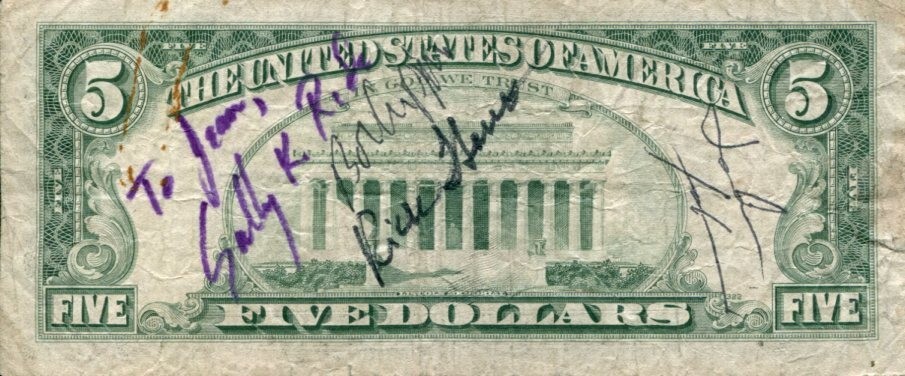 Sally Ride 1st US Women Space NASA Astronaut STS-7 Signed Autograph $1 Bill
