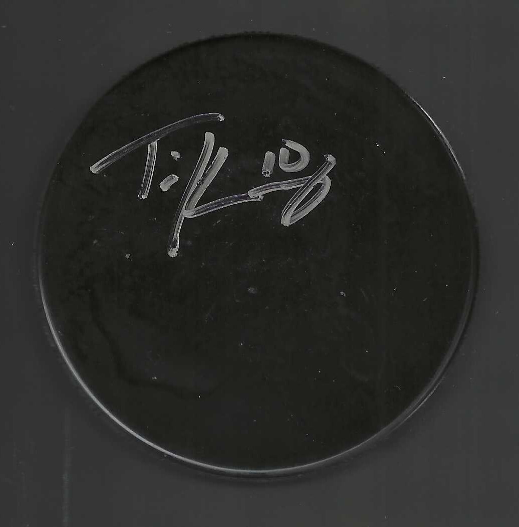 Tim Kennedy Signed Blank Puck Buffalo Sabres Florida Panthers Michigan State