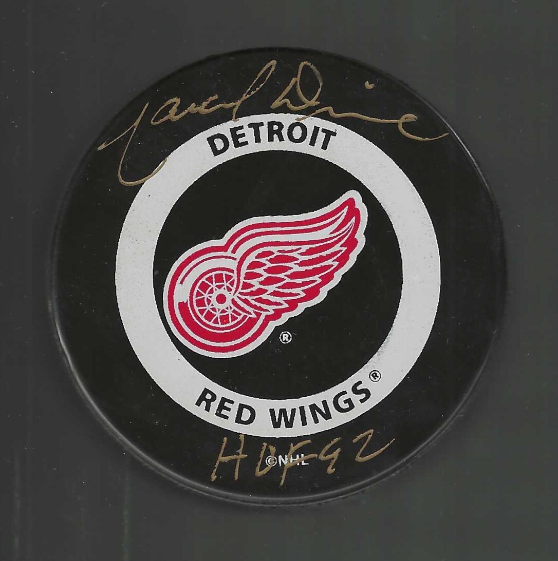 Marcel Dionne Signed & Inscribed Detroit Red Wings Official Game Puck