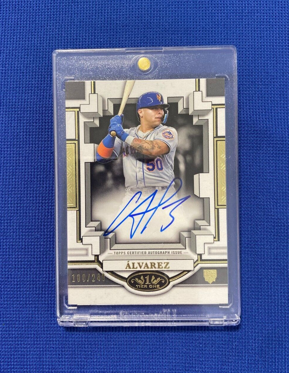 2023 TOPPS TIER ONE 1 FRANCISCO ALVAREZ NEW YORK METS AUTO SIGNED CARD /249