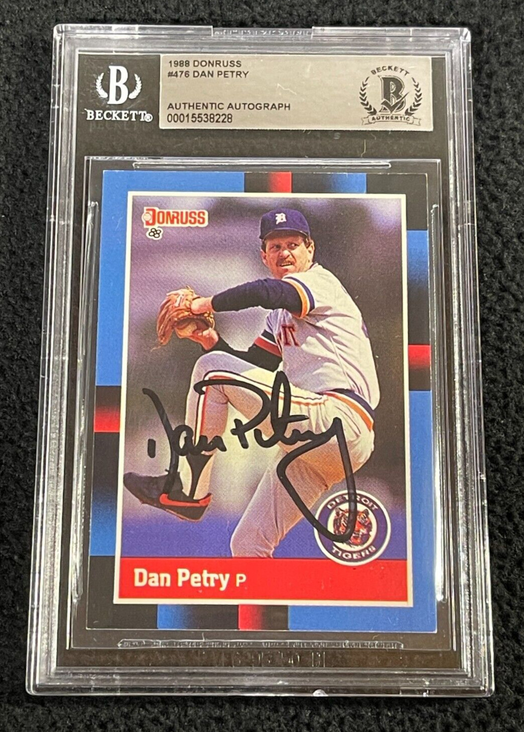 Dan Petry Signed 1988 Donruss Card #476 BAS Certified Detroit Tigers