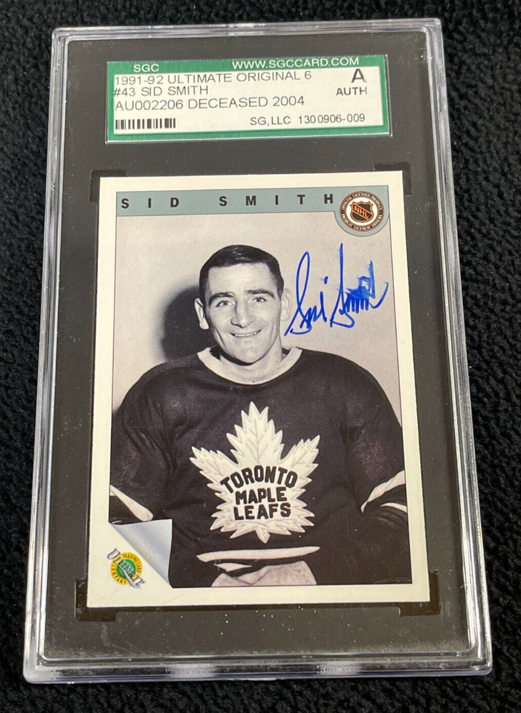 Sid Smith Signed 1991/92 Ultimate Original 6 Card SGC Certified Leafs
