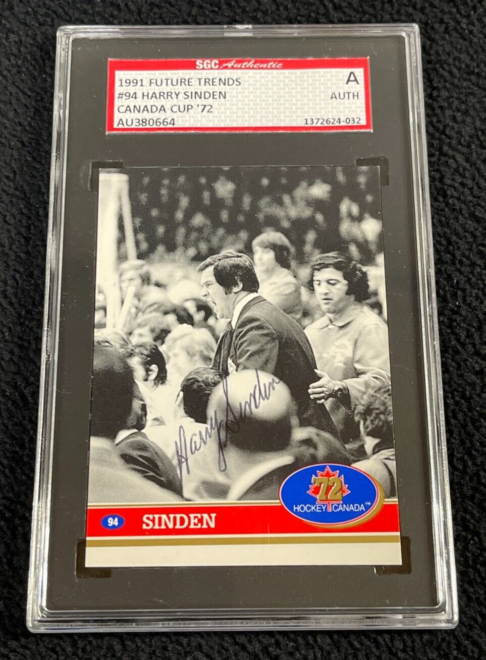 Harry Sinden Signed 1991 Future Trends Card #94 SGC Certified Boston Bruins