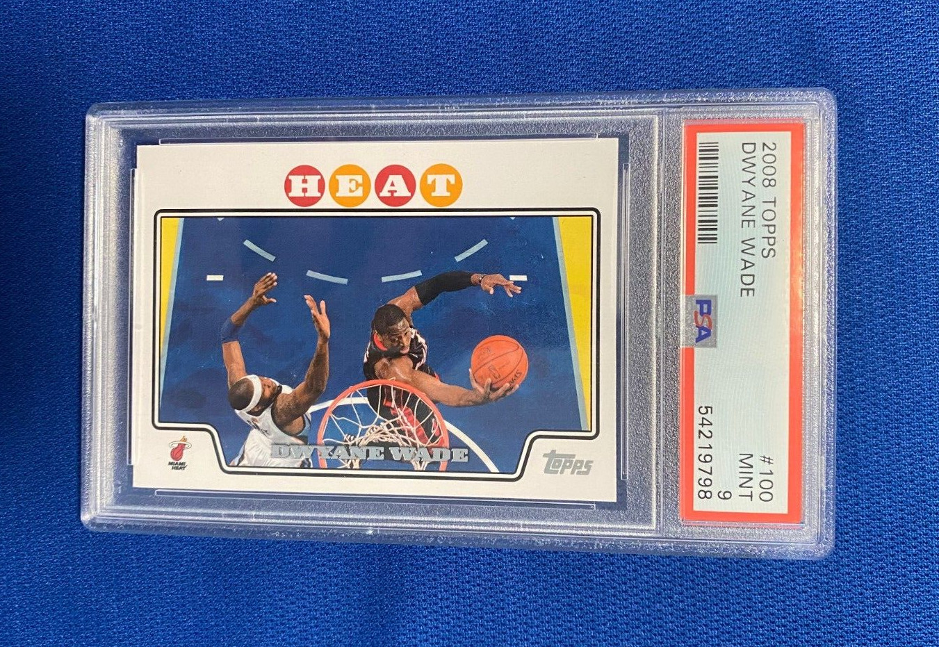 2008 TOPPS DWYANE WADE MIAMI HEAT #100 CARD PSA 9 MINT