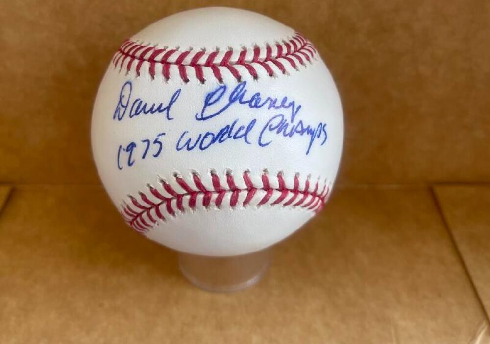 DARREL CHANEY 1975 WORLD CHAMPS SIGNED AUTO M.L. BASEBALL BECKETT AUTH