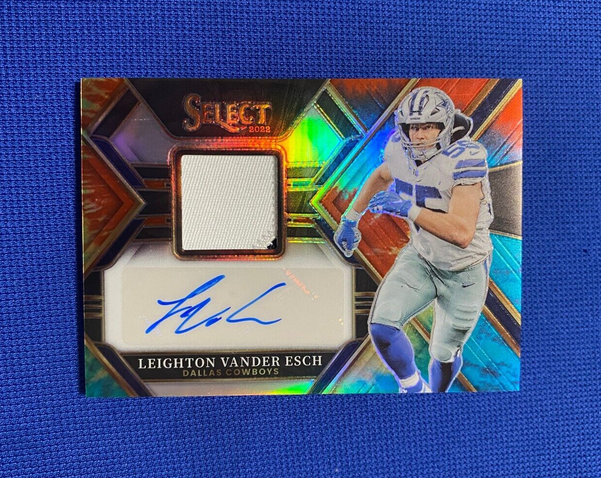 2022 PANINI SELECT LEIGHTON VANDER ESCH DALLAS COWBOYS AUTO SIGNED JERSEY /25