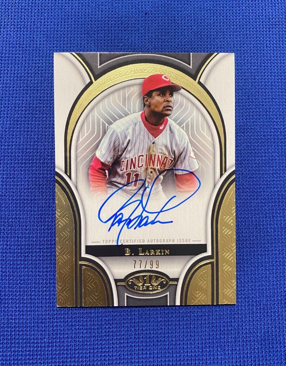 2023 TOPPS TIER ONE 1 BARRY LARKIN CINCINNATI REDS SIGNED AUTO CARD /99 #PPA-BLA
