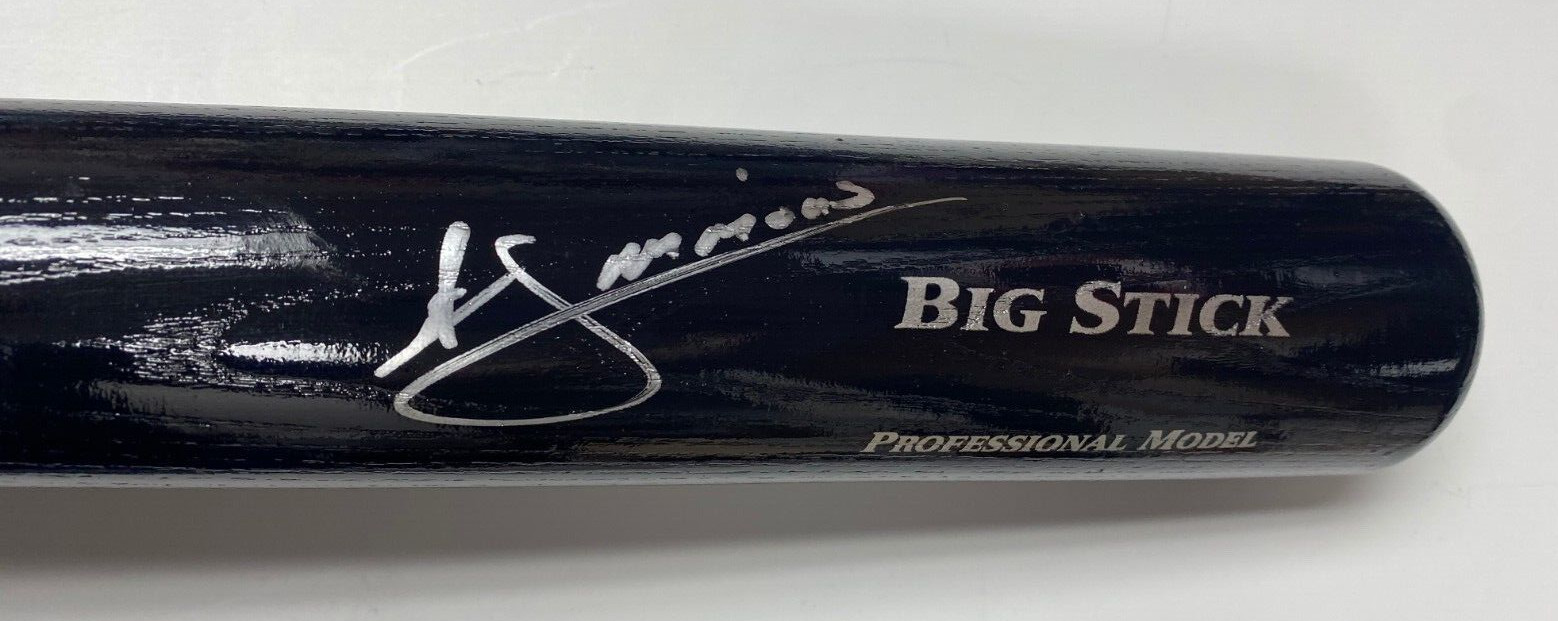 ANDRELTON SIMMONS BRAVES CUBS SIGNED AUTOGRAPHED RAWLINGS BLACK BAT BECKETT