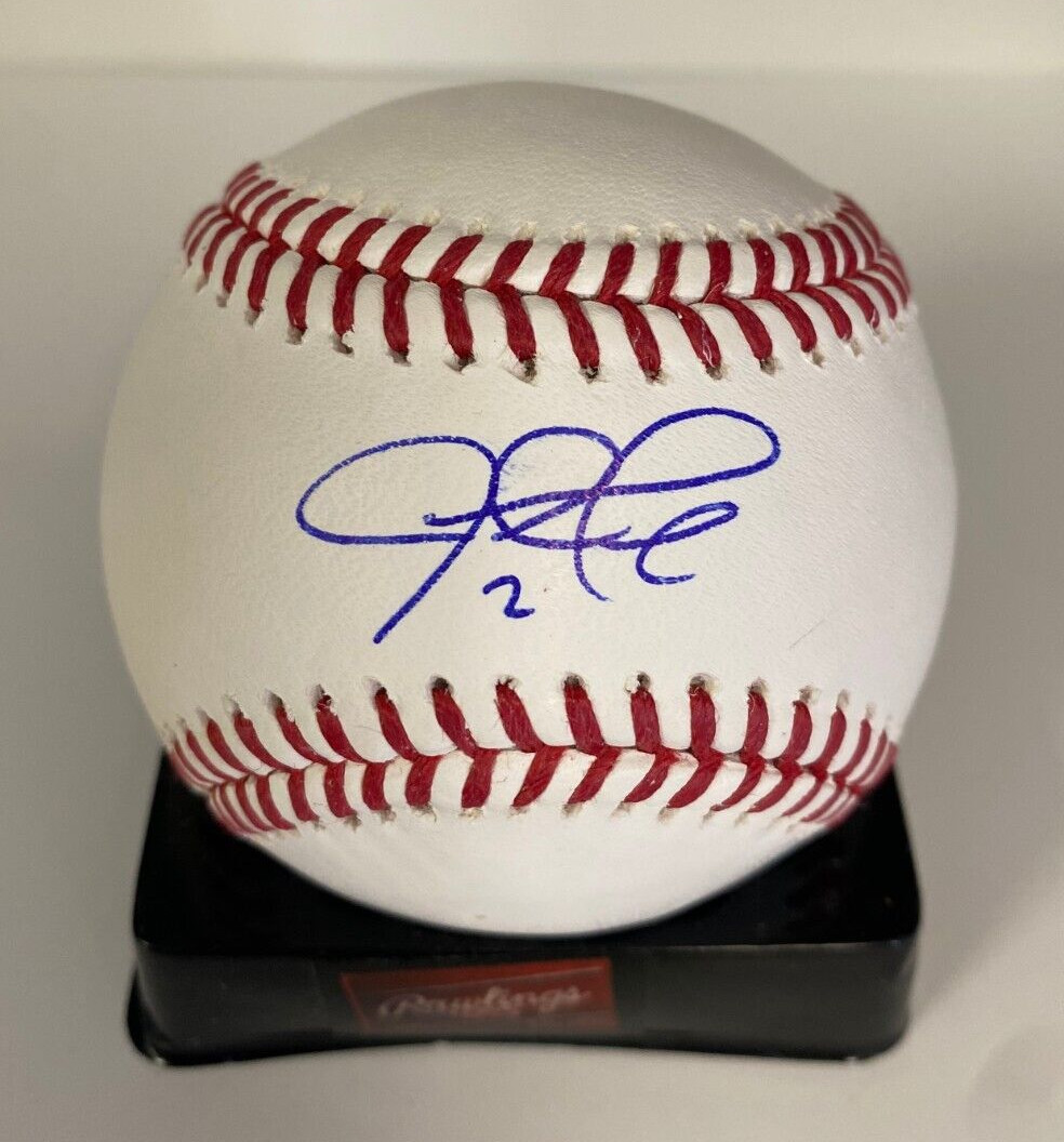 JUSTIN TURNER RED SOX/BLUE JAYS SIGNED AUTOGRAPHED M.L. BASEBALL BECKETT E
