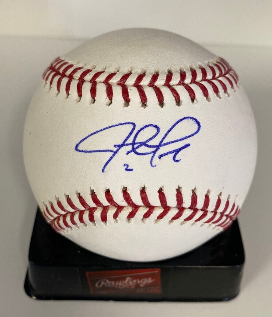 JUSTIN TURNER BLUE JAYS/RED SOX SIGNED AUTOGRAPHED M.L. BASEBALL BECKETT H