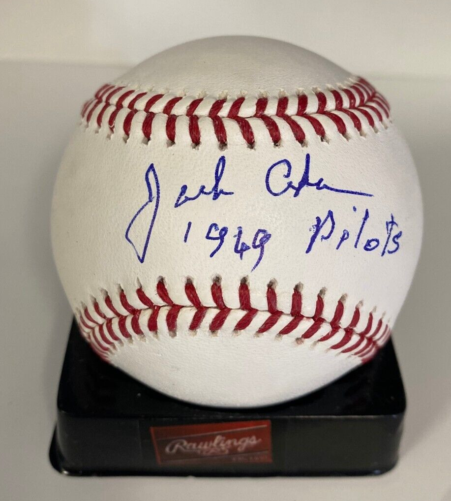 JACK AKER 1969 PILOTS SIGNED AUTOGRAPHED M.L. BASEBALL BECKETT AUTHENTICATED
