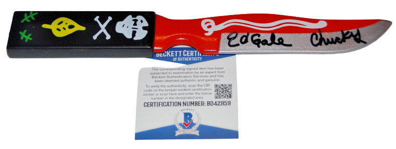 ED GALE signed (CHILD'S PLAY) replica Chucky Toy Knife BECKETT BAS BD42859