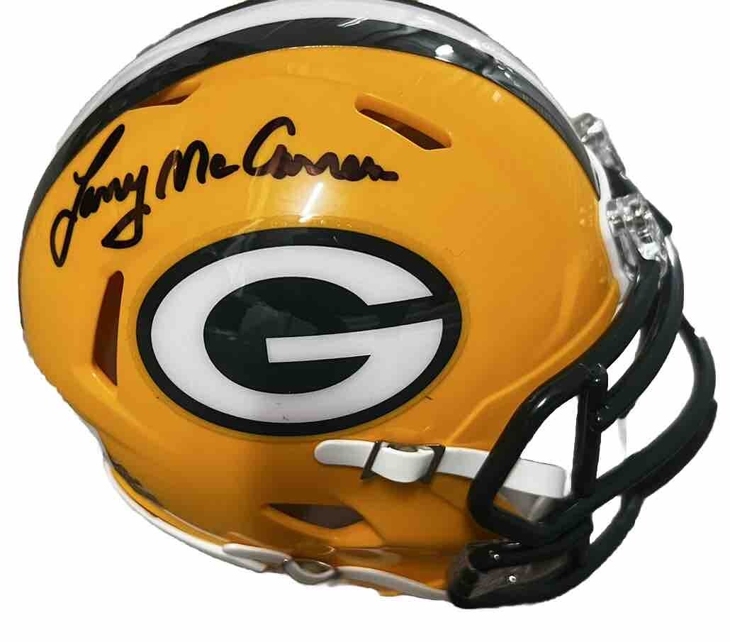 Larry McCarrren signed (Green Bay Packers) mini football helmet BECKETT BM02888