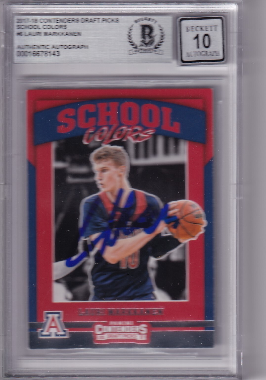 LAURI MARKKANEN signed (2017-18 CONTENDERS) Jazz RC basketball card BECKETT BAS