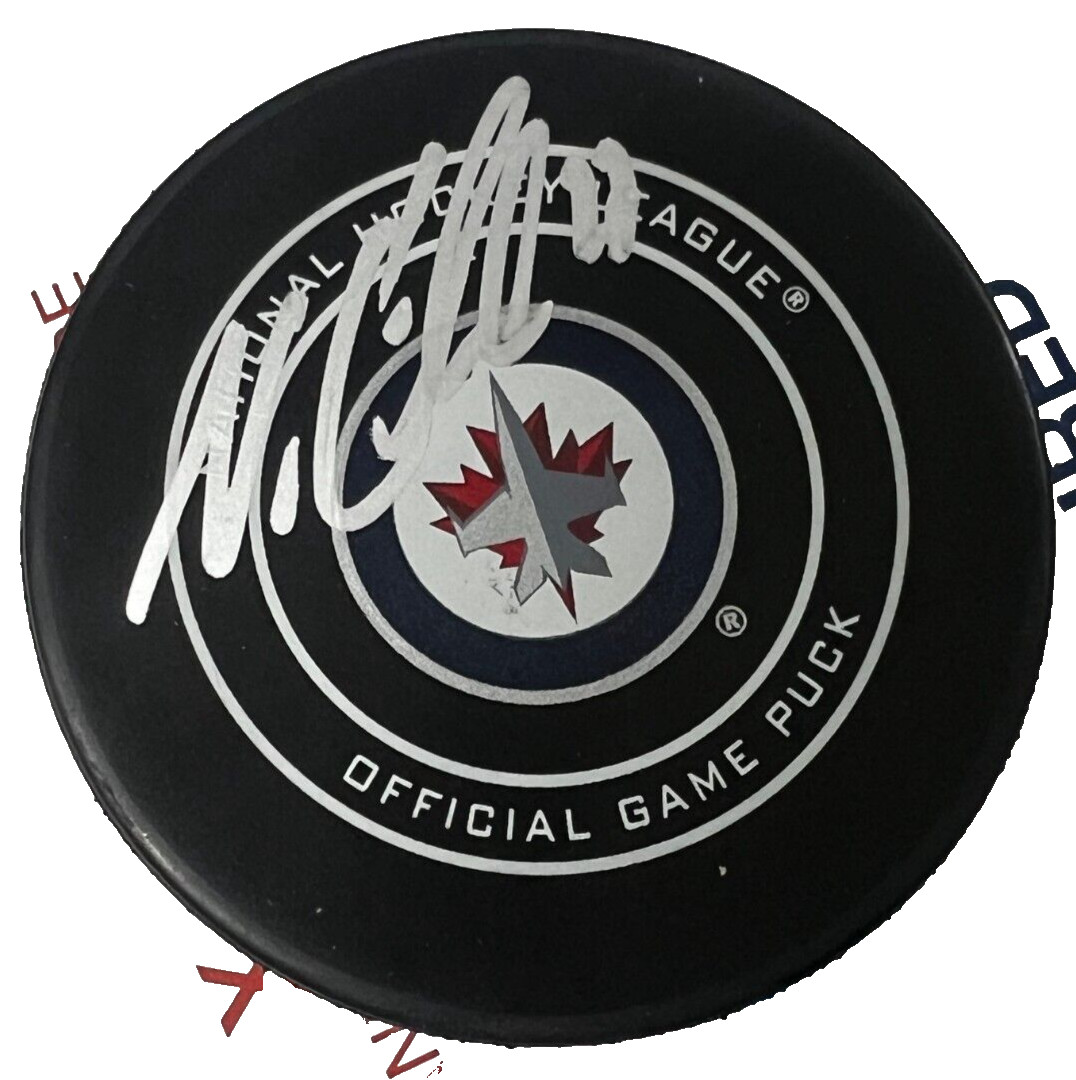 NIKOLAJ EHLERS signed (WINNIPEG JETS) Game Hockey puck BECKETT BAS BL63987