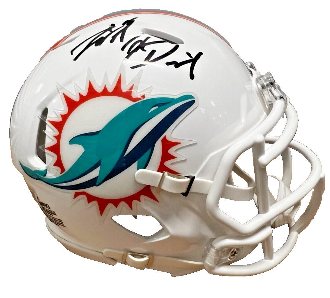 MIKE MCDANIEL signed (MIAMI DOLPHINS) mini football helmet BECKETT AD47291