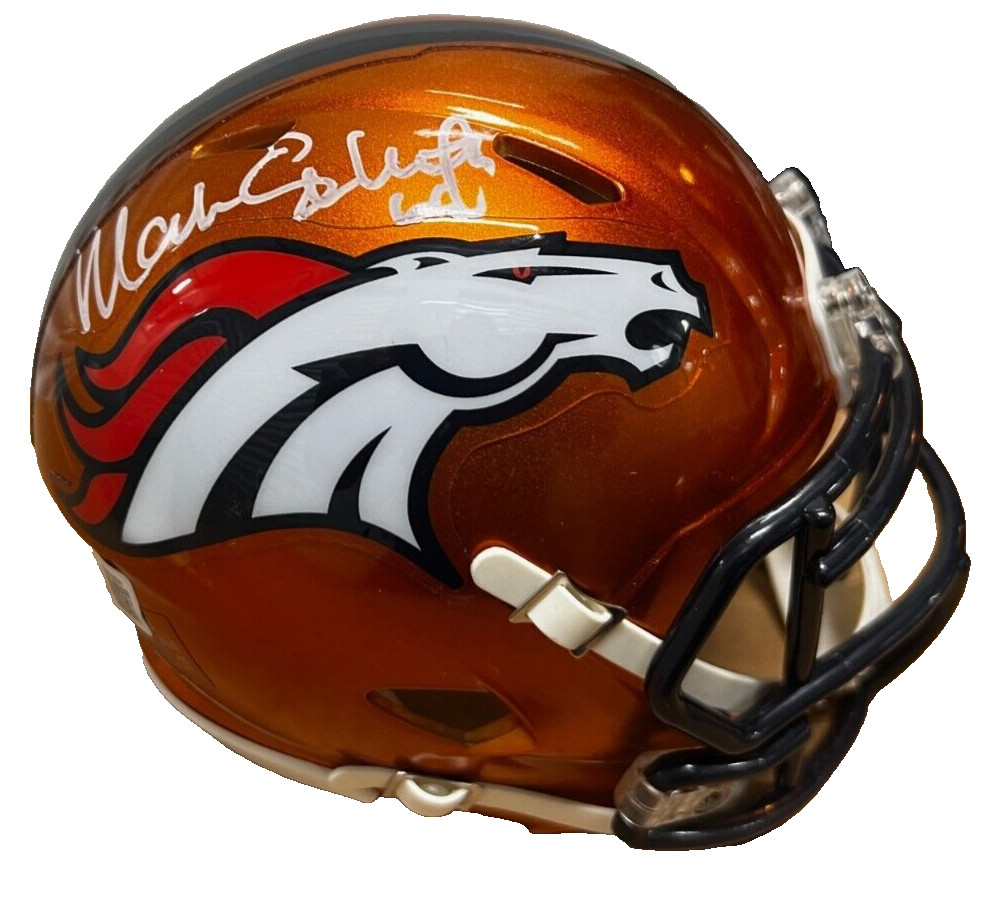 MARK SCHLERTH signed (DENVER BRONCOS) mini football helmet BECKETT BM02894
