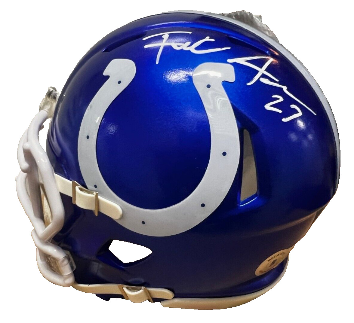 FRANK GORE signed (INDIANAPOLIS COLTS) mini football helmet BECKETT BAS AD47260