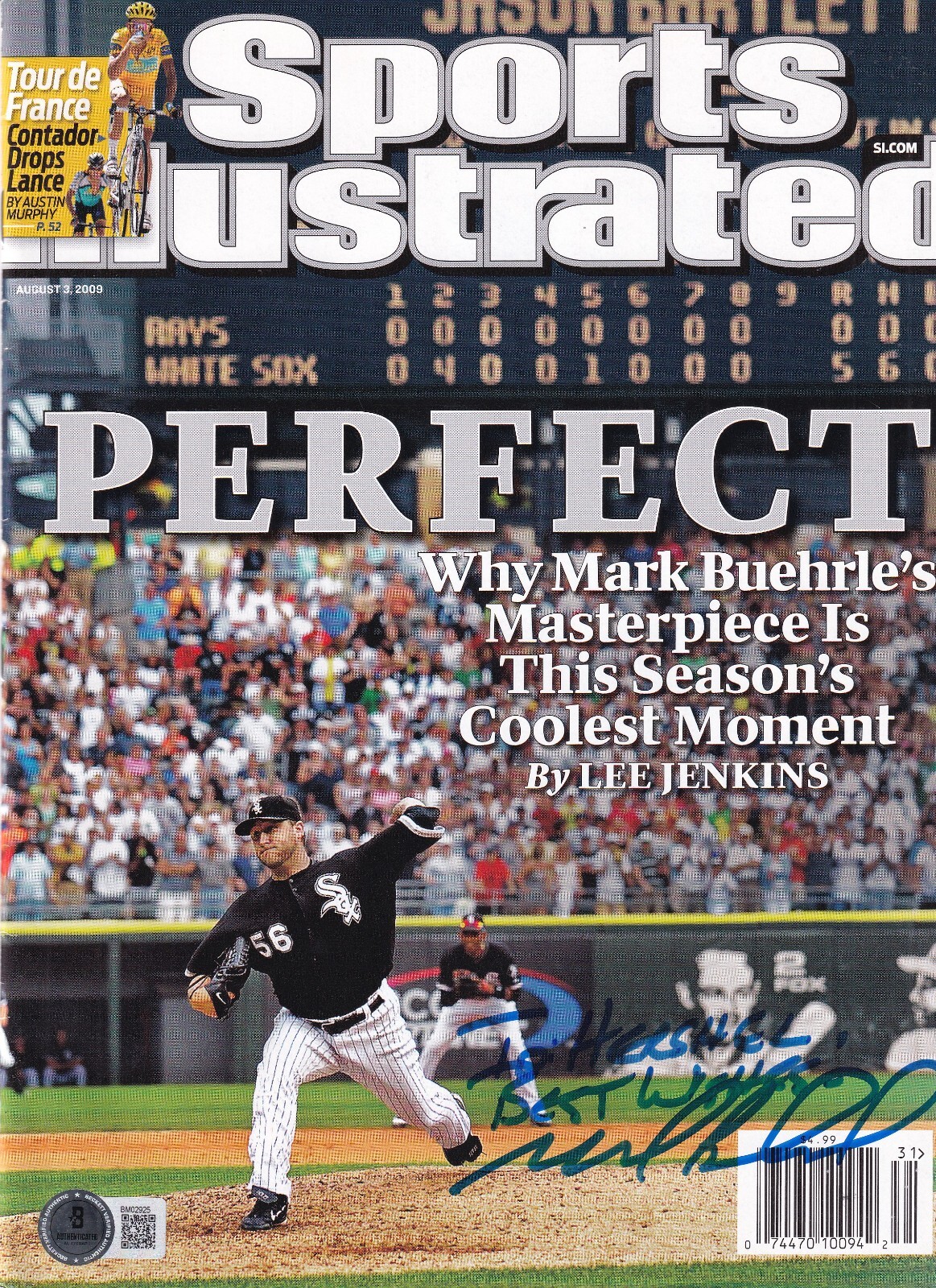 MARK BUEHRLE signed (WHITE SOX) PERSONALZIED Sports Illustrated magazine BAS