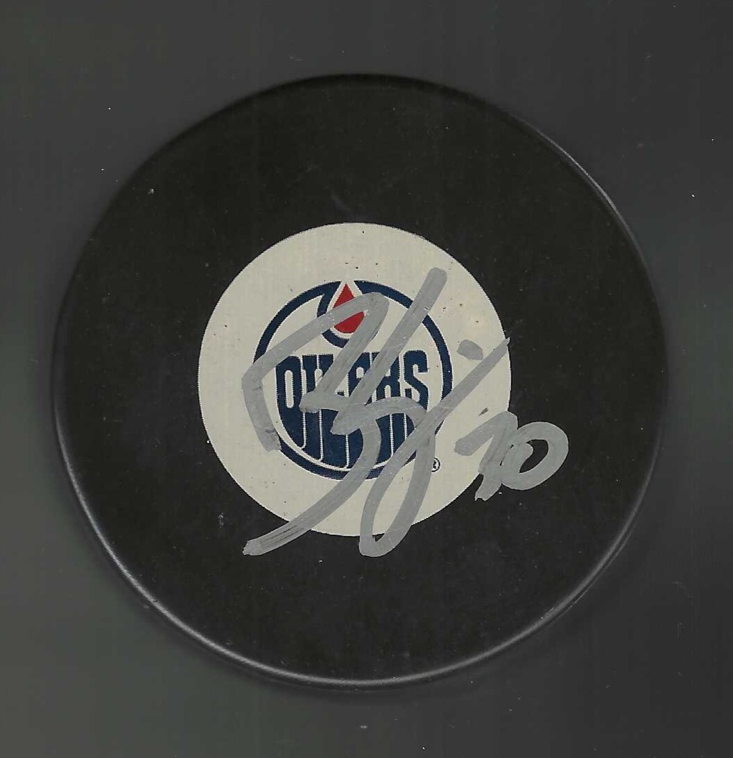 Ben Scrivens Signed Edmonton Oilers Puck