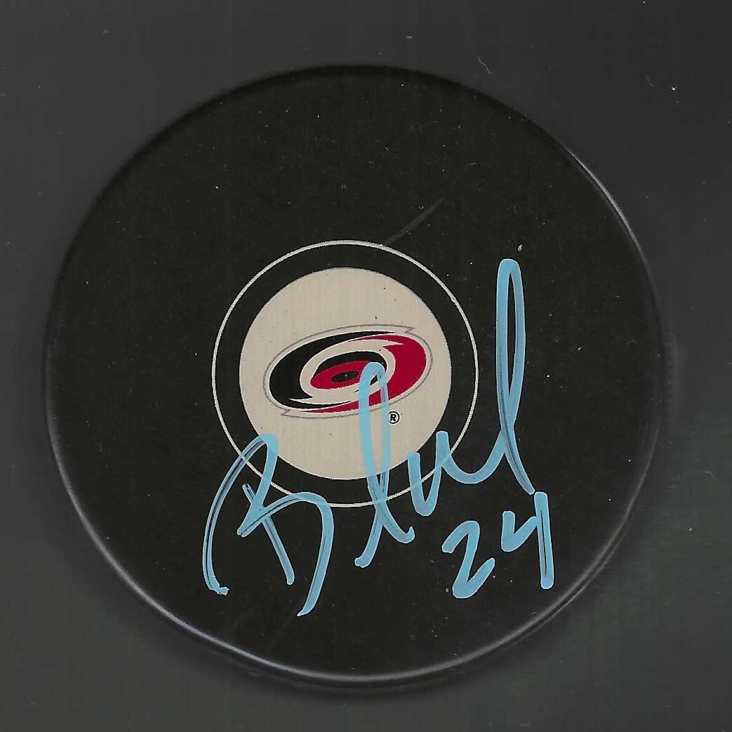 Brad Malone Signed Carolina Hurricanes Puck