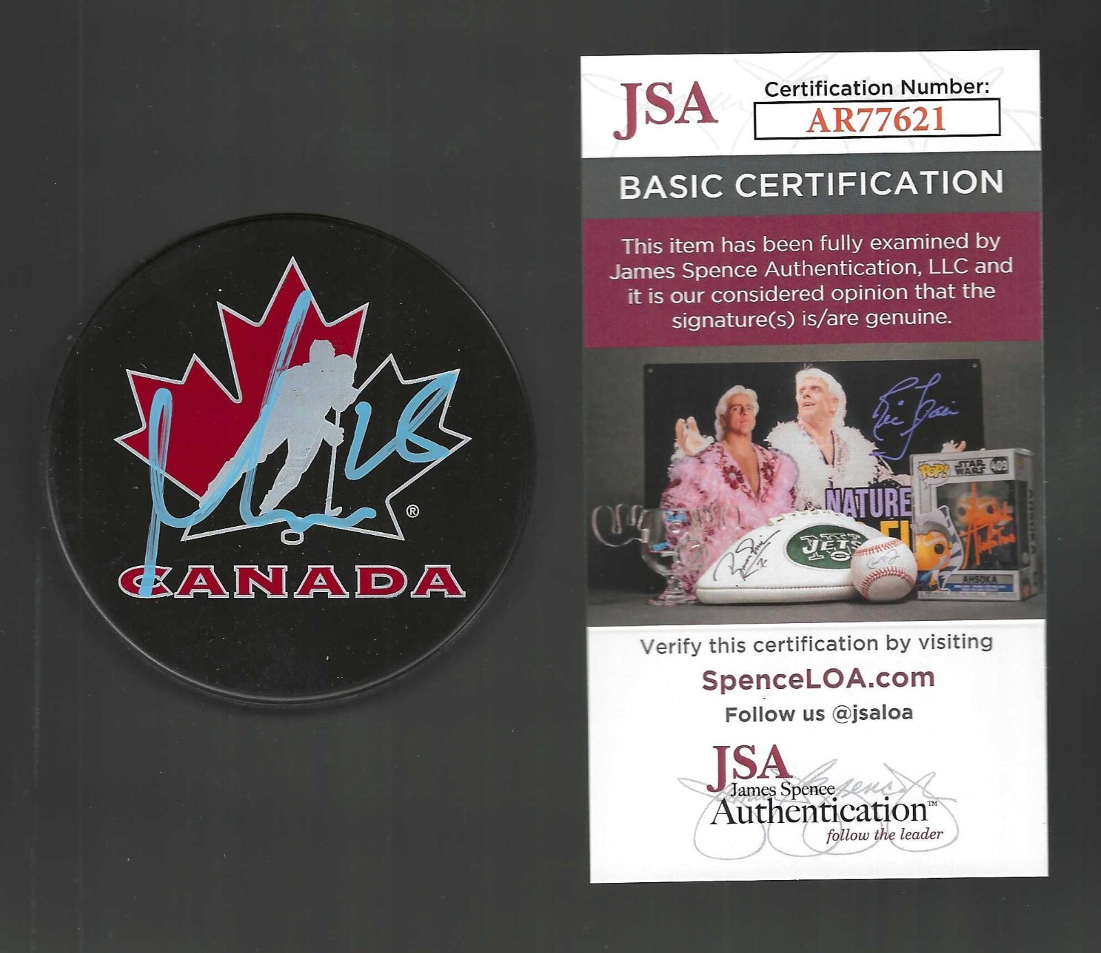 Max Domi Signed Team Canada Hockey Puck Toronto Maple Leafs JSA COA