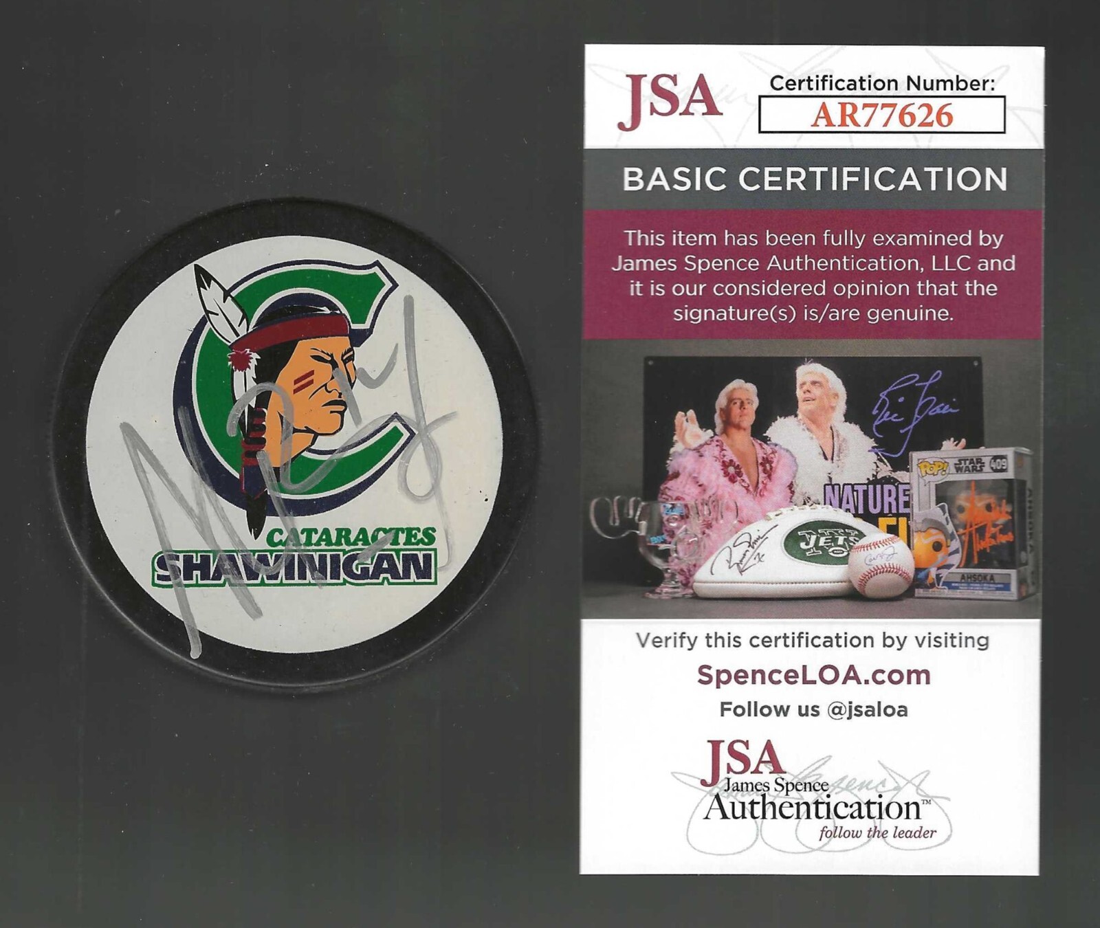 Alexandre Burrows Signed Shawinigan Cataractes Puck Vancouver Canucks JSA COA