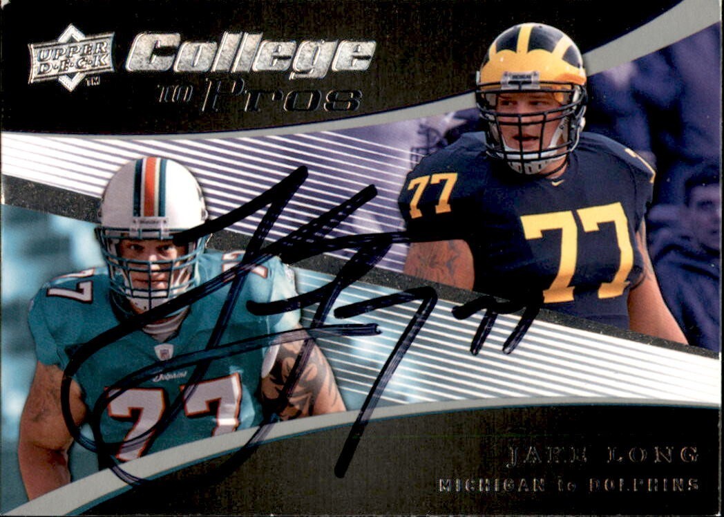 Jake Long Signed 2008 Upper Deck Card CP21 Michigan Wolverines Miami Dolphins