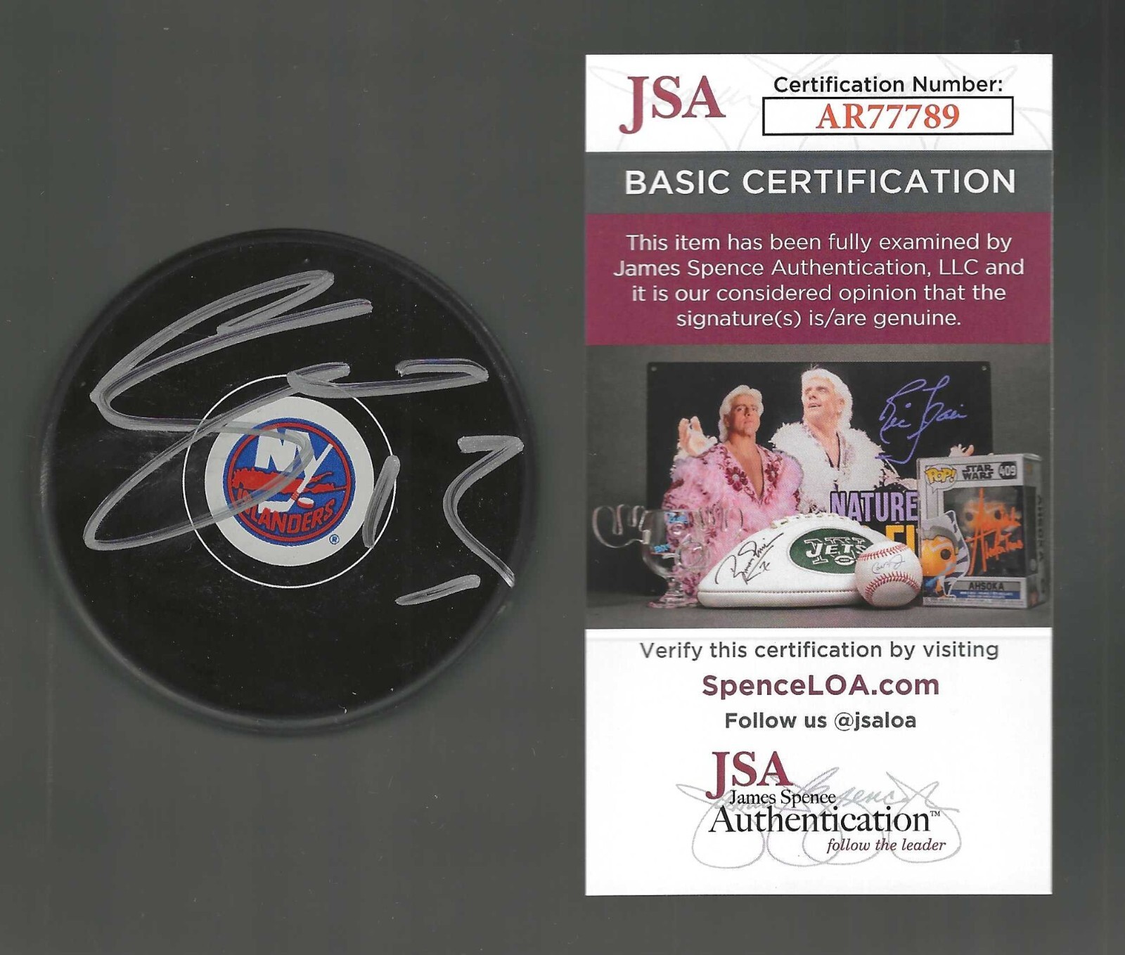 Mathew Barzal Signed New York Islanders Puck JSA COA