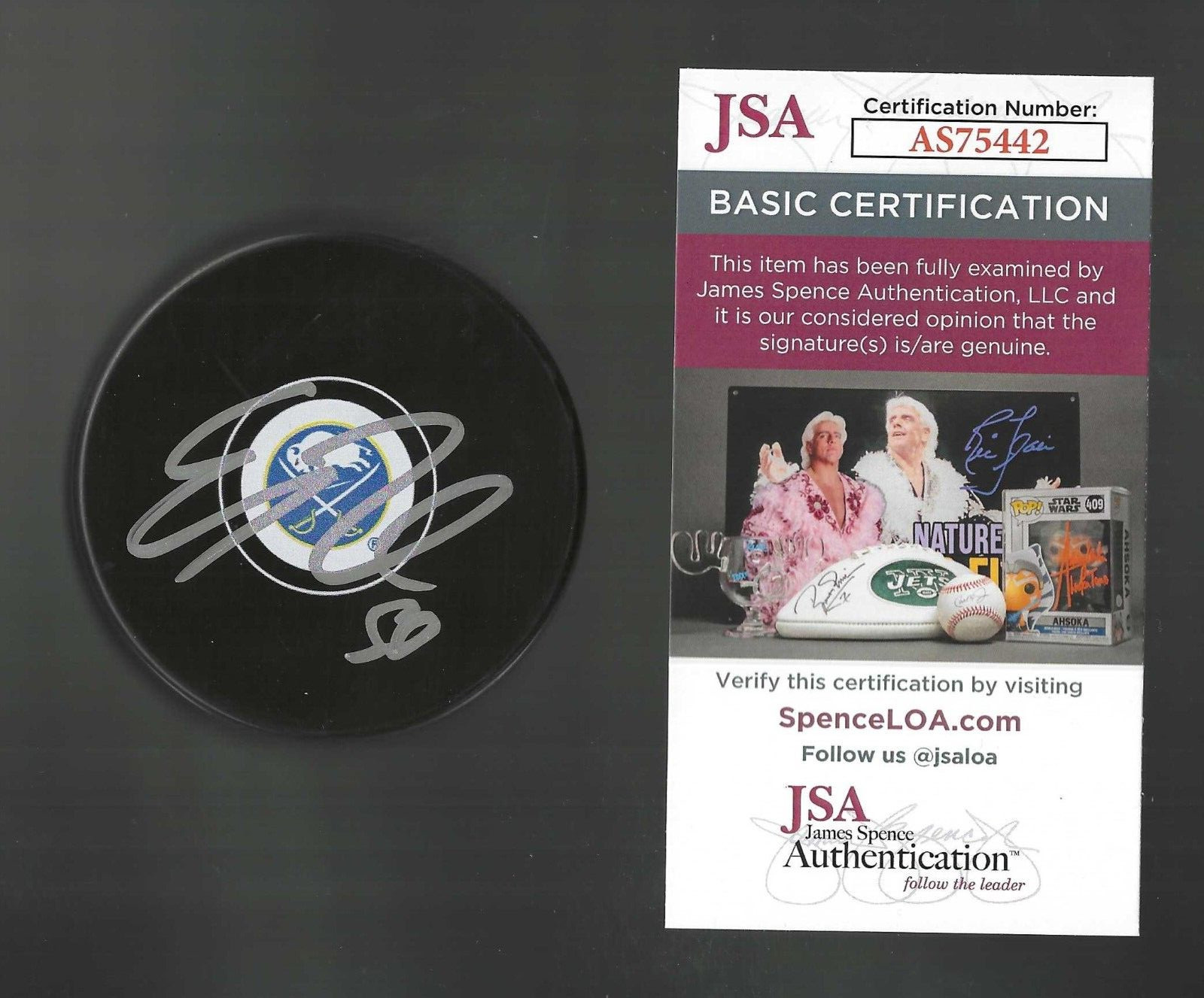 Eric Robinson Signed Buffalo Sabres Puck JSA COA
