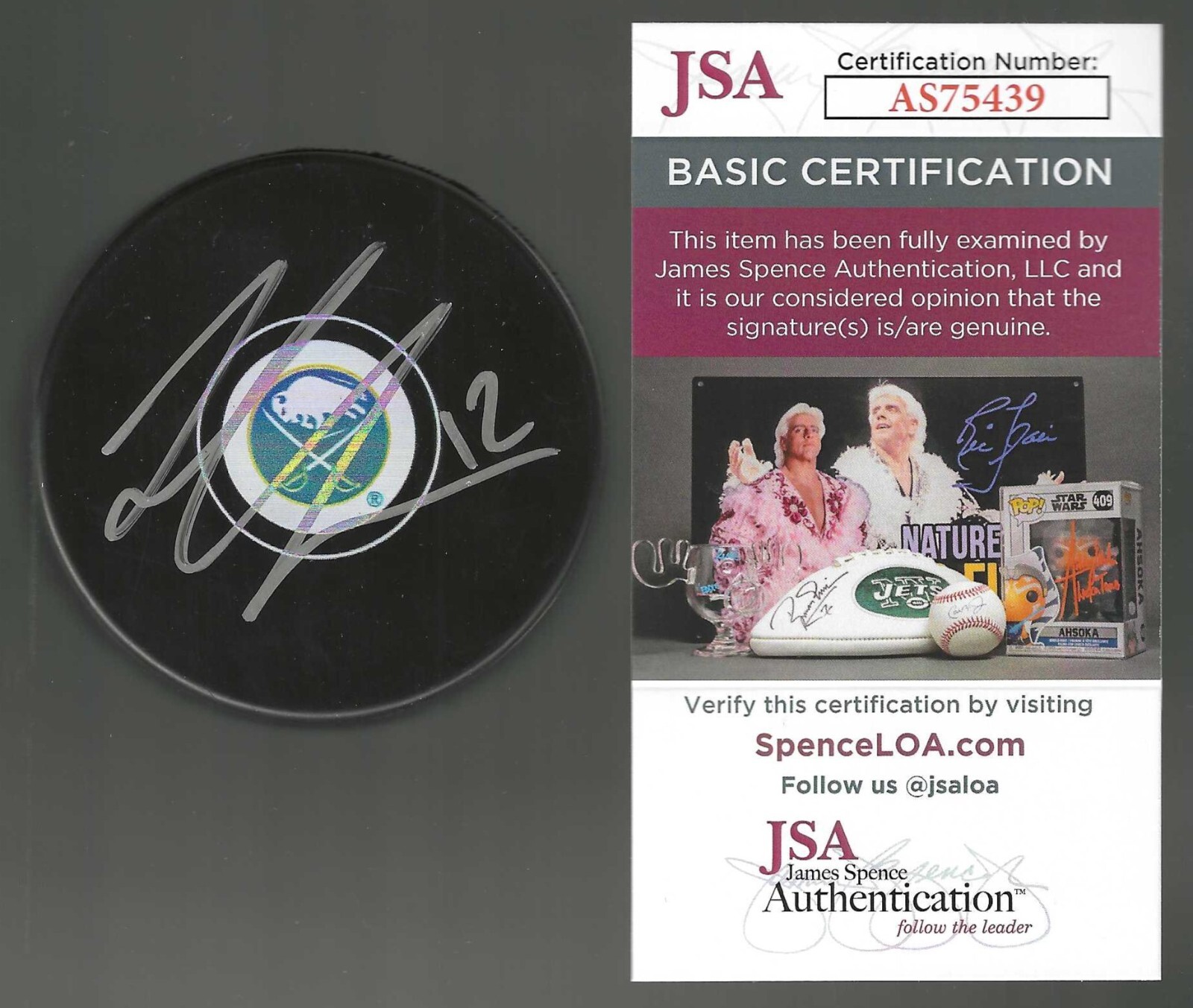 Jordan Greenway Signed Buffalo Sabres Puck JSA COA