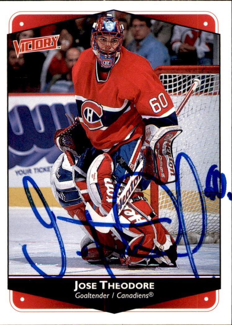 Jose Theodore Signed 1999/00 Victory Card #153 Montreal Canadiens