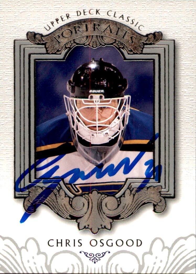 Chris Osgood Signed 2003/04 UD Portraits Card #86 St. Louis Blues