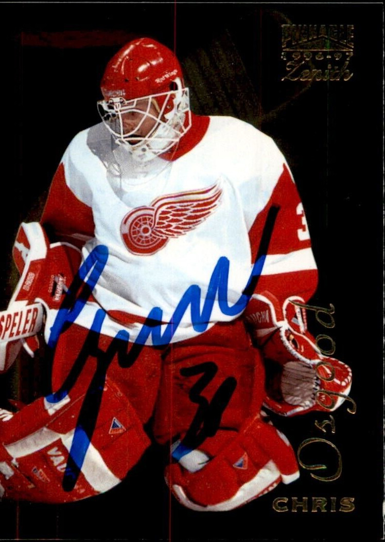 Chris Osgood Signed 1995/96 Pinnacle Zenith Card #105 Detroit Red Wings
