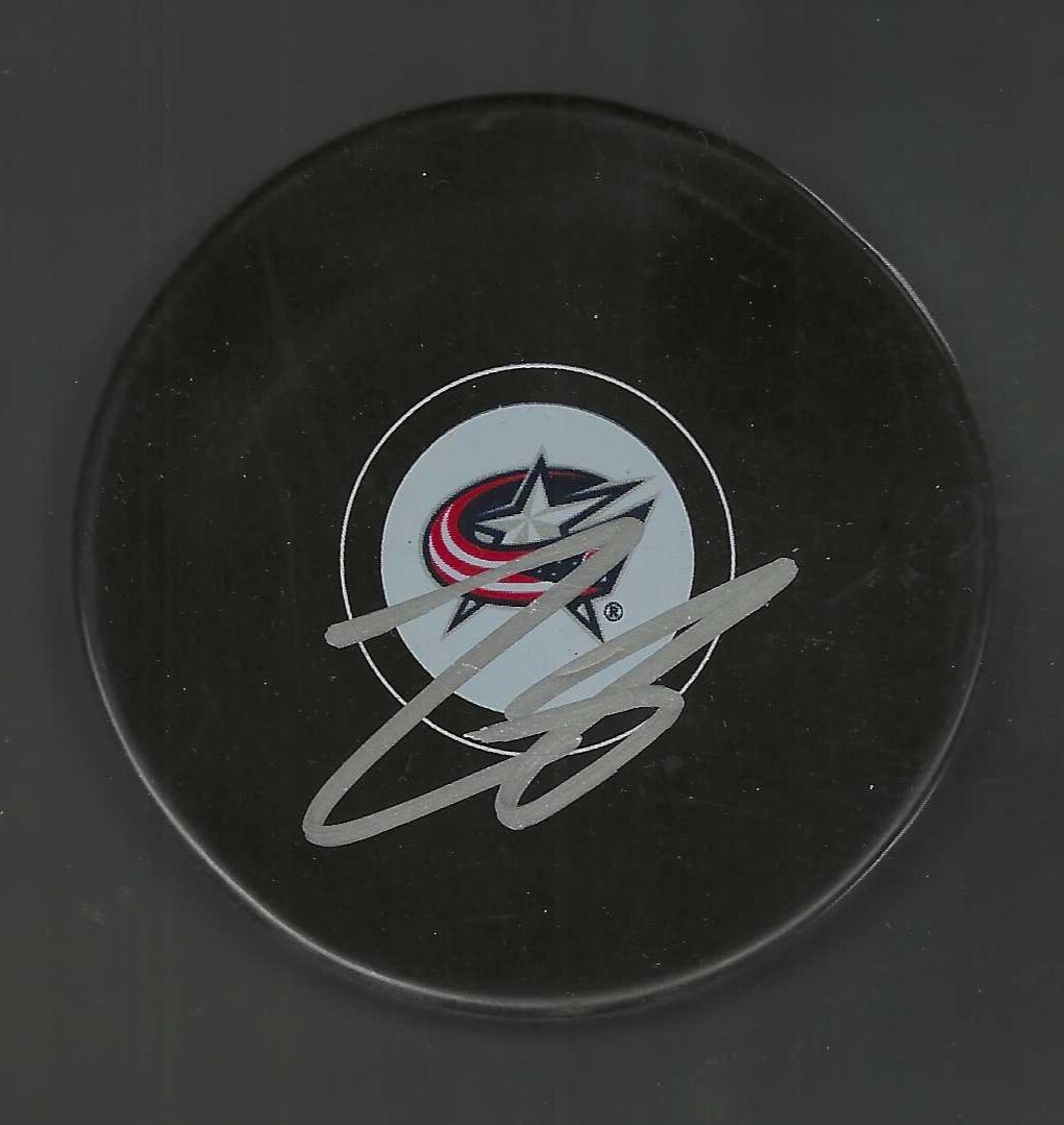 Cole Sillinger Signed Columbus Blue Jackets Puck