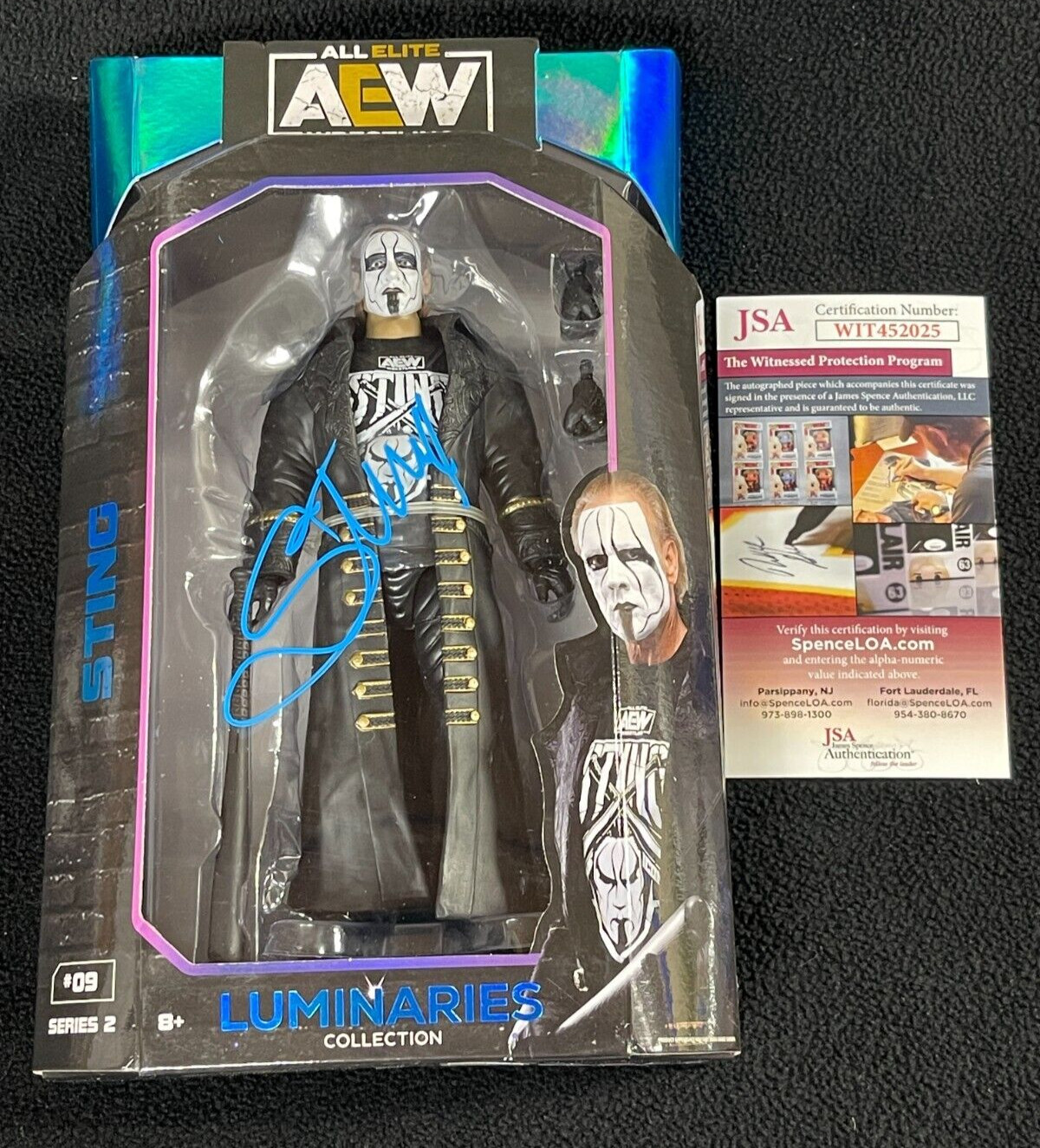 STING SIGNED AEW LUMINAIRES COLLECTION SERIES 2 ACTION FIGURE JSA COA WWE WCW COLLECTIBLE MEMORABILIA