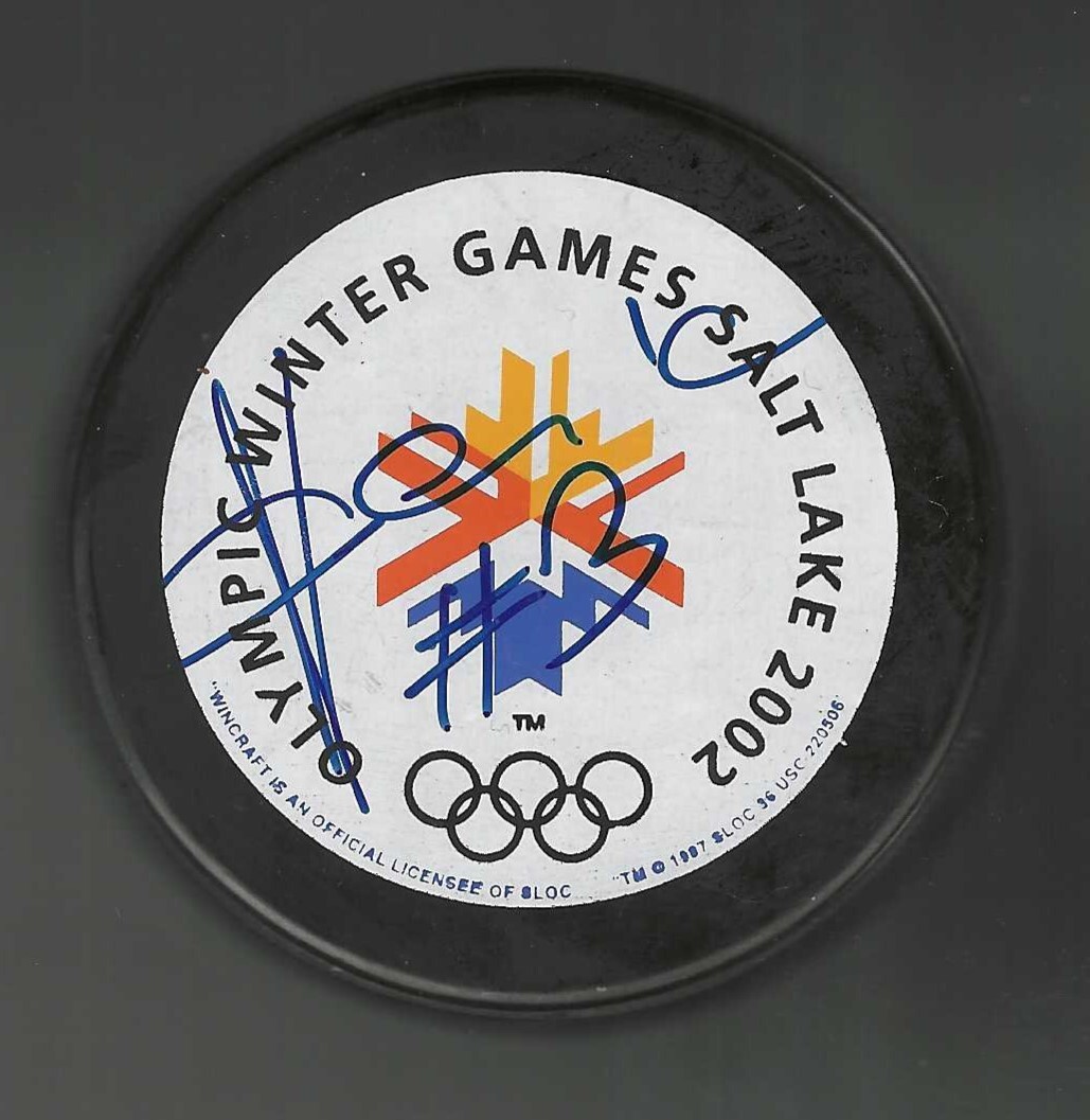 Julien Vauclair Signed Grand Rapids Griffins 2002 Olympics Switzerland Puck