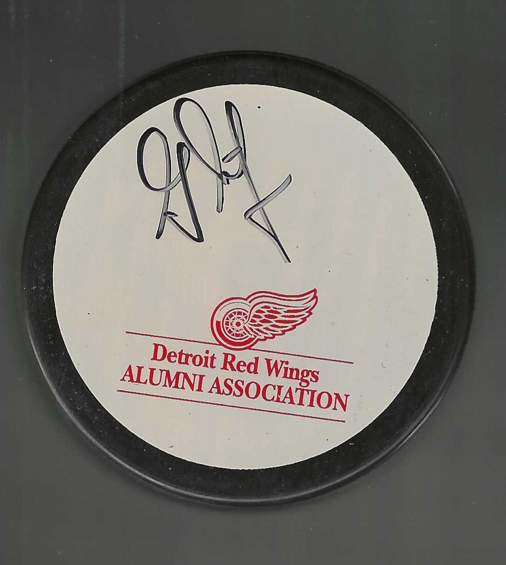 Greg Stefan Signed Detroit Red Wings Alumni Association Puck