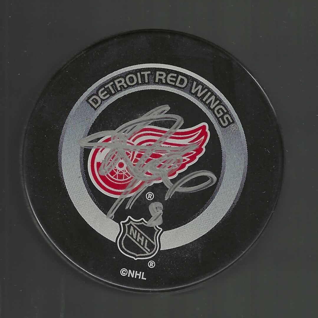 Jiri Fischer Signed Detroit Red Wings Official Game Puck