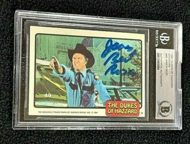 James Best Singed 1981 Dukes Of Hazzard Rosco Card #49 Beckett Authenticated