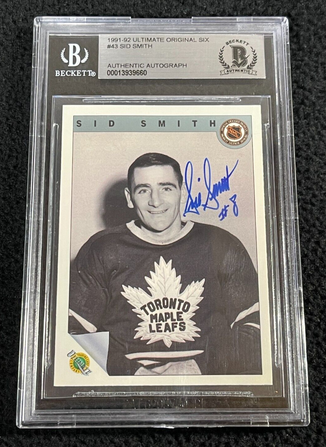 Sid Smith Signed 1991/92 Ultimate Original 6 Card Beckett Certified Leafs