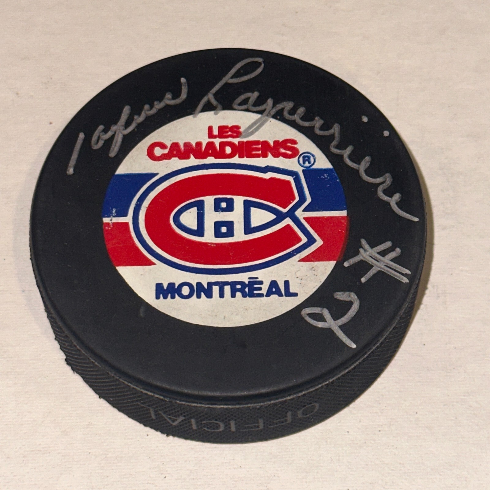JACQUES LAPERRIERE Signed Montreal CANADIENS Puck Beckett Authenticated BAS