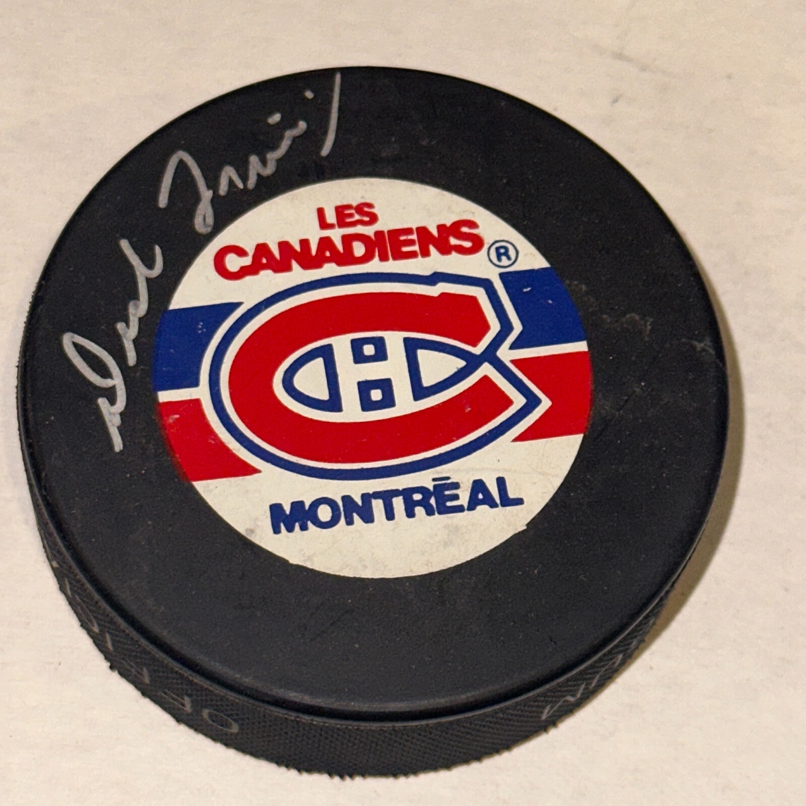 DICK IRVIN Signed Montreal CANADIENS Puck Beckett Authenticated BAS