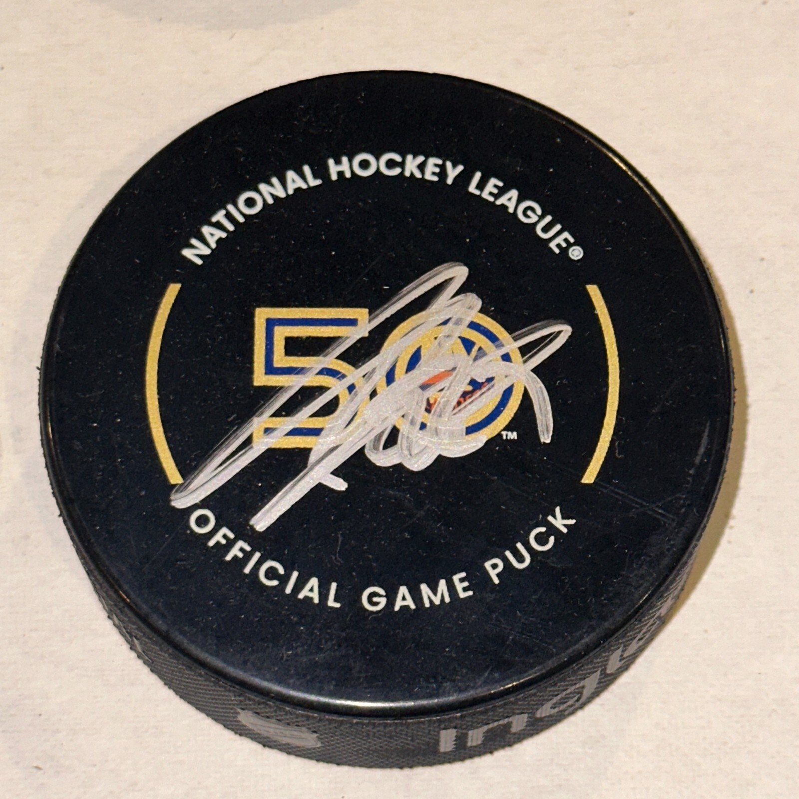 ANDERS LEE Signed New York ISLANDERS 50th Anniv Official GAME Puck Beckett (BAS)