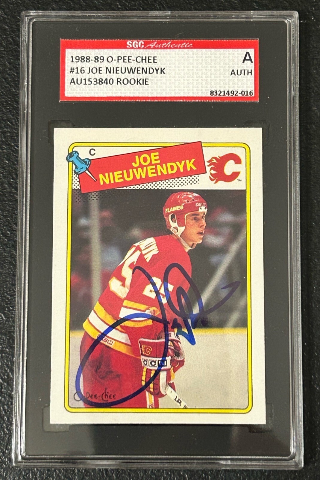 Joe Nieuwendyk Signed 1988/89 O-Pee-Chee Rookie Card #16 SGC AUTHENTICATED